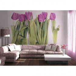 Decoración con Fotomural Violet Tulips Big