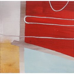 Cuadro Abstracto Rojo y Blanco 90 x 90 cm 58164-5