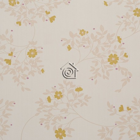 Papel vinílico de florecitas con fondo blanco roto Caselio Melody 60037037