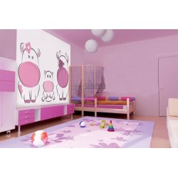 Decoración con Fotomural Olly OL13005 Pink Cows