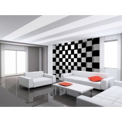 Decoración con Fotomural Black And White Squares 00968