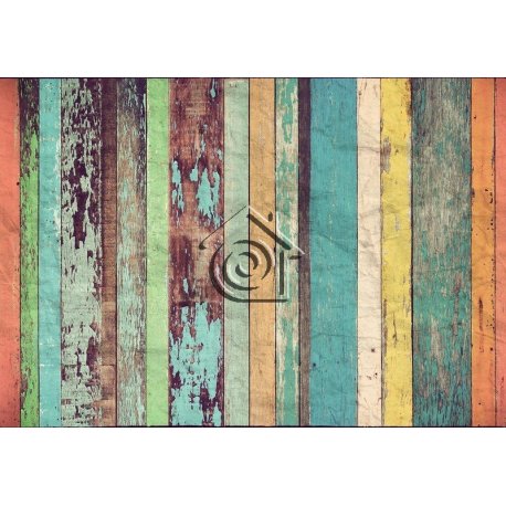 Fotomural Colored Wooden Wall 00966