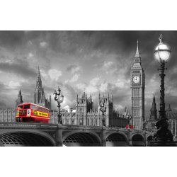Fotomural Bus On Westminster Bridge 00697