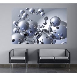 Decoración con Fotomural Silver Orbs 00664