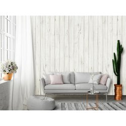 Decoración con Fotomural White Wooden Wall 00169