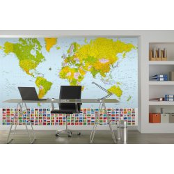 Decoración con Fotomural Map Of The World 00280