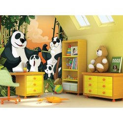 Decoración con Fotomural Olly OL13016 Panda Surprise