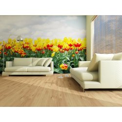 Decoración con Fotomural Yellow Tulips FT-0140