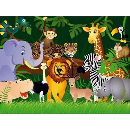 Fotomural Infantil Jungle Animals FT-0158
