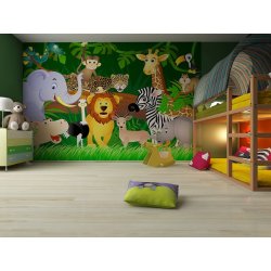 Decoración con Fotomural Infantil Jungle Animals FT-0158