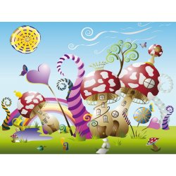 Fotomural Infantil Mushrooms Big FT-0097