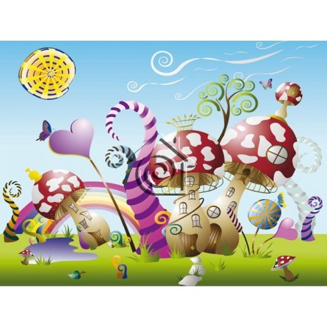 Fotomural Infantil Mushrooms Big FT-0097