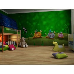 Decoración con Fotomural Infantil Race On Snails FT-0106