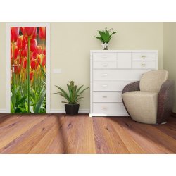 Decoración con Fotomural Red Tulips FT-0220