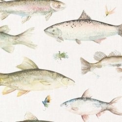 Papel Pintado Country 2 River Fish Small Cream