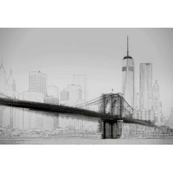 Fotomural New York Art Illustration B&W CW15018-8