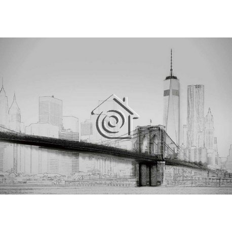 Fotomural New York Art Illustration B&W CW15018-8